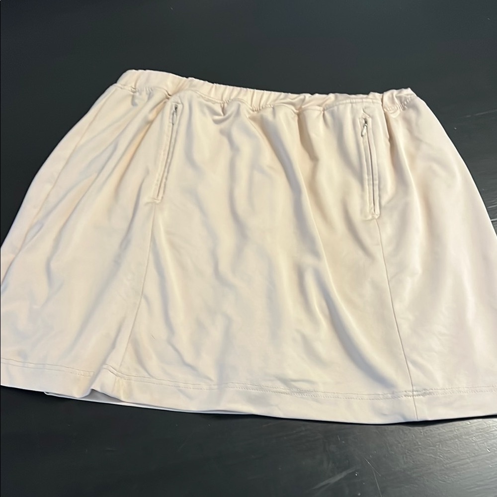 Allyson Whitmore Golf Skort Womens‎ XL Cream Zipper Pockets Athletic Skirt